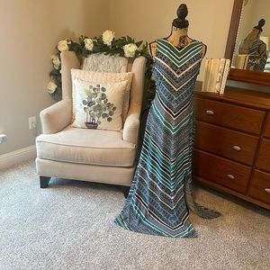 Beige By eci sleeveless, slit side beachy summer dress